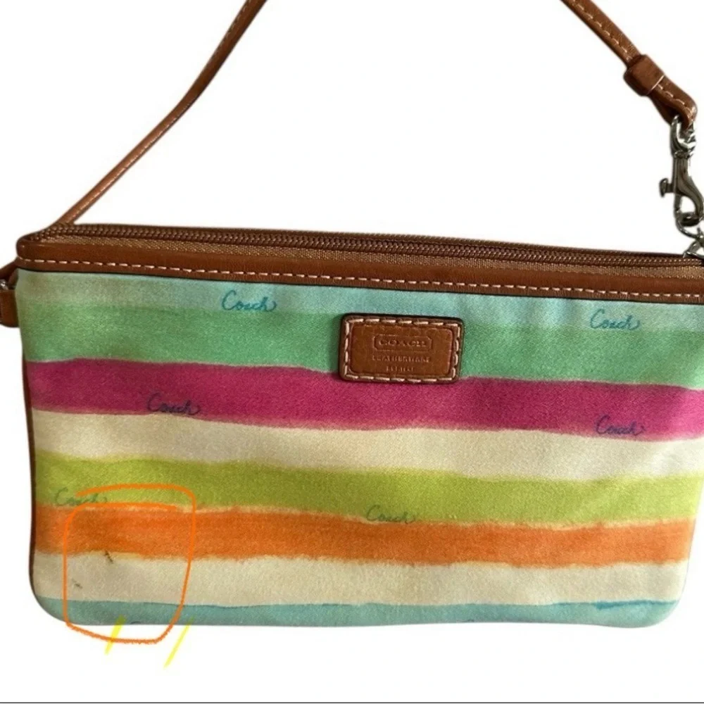 Coach Hampton Watercolor Stripe Wristlet Bag - Multicolor - Picture 5 of 5